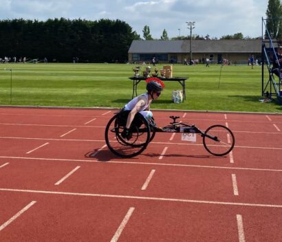 Holly winning the 400m